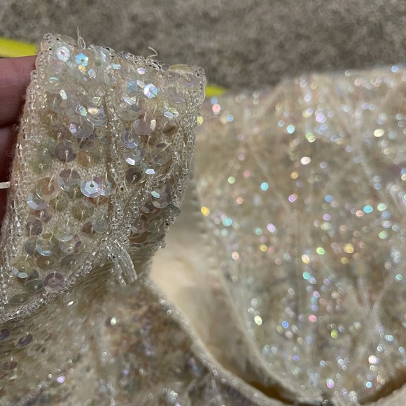 Vintage 60's Sequin Beaded Sweater Tank Top Flapper Hong Kong Medium - Picture 8 of 8